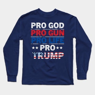 Trump 2024 American Flag Vintage Long Sleeve T-Shirt